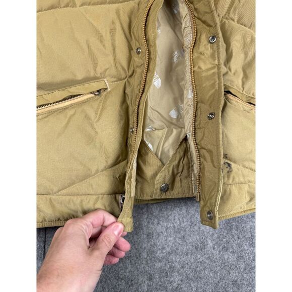 Vintage North Face Vest Mens Medium Beige Snap Full Zip Puffer Heavy Thick 80s*? - Picture 9 of 12